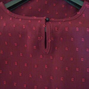 SHEIN-Women's Dress Size 12-Straight-Burgandy-Elastic Cuffs-Hook & Eye Closure